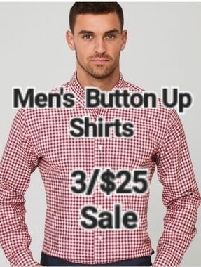3 For $25 Mens Shirt Sale